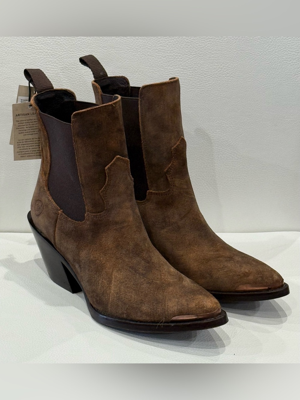 ARIAT Womens Size 6.5 B Shiloh Dark Ginger Leather Suede Western Boots Bohemian